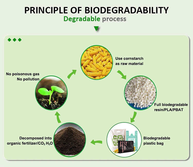 Wholesale 100% Biodegradable Compostable En 13432 Corn Starch Pla Eco-Friendly Carry Plastic T-shirt Bags For Supermarket