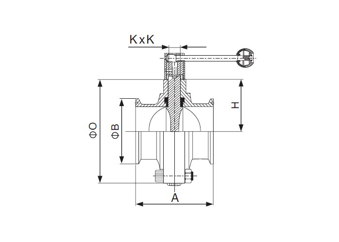 Dimension of Sanitary Clamped Butterfly Valve – DIN Series