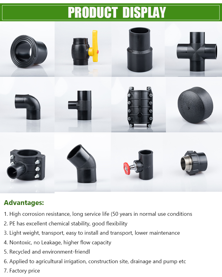 Discount HDPE Butt Welding Fitting four way Reducing Cross/Tee pipe fitting