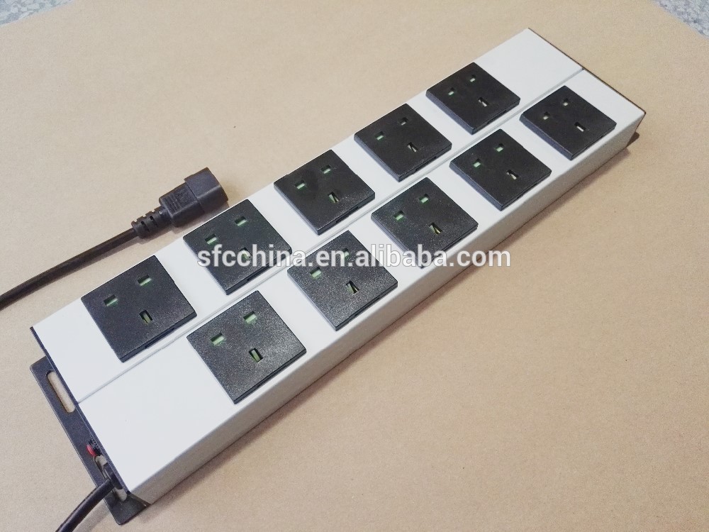10 outlet Power Strips, UK Power Distribution Units and Extension Cords