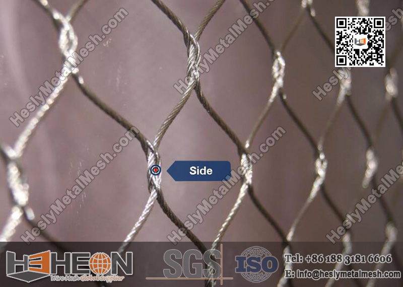 316 stainless steel cross knotted wire cable netting