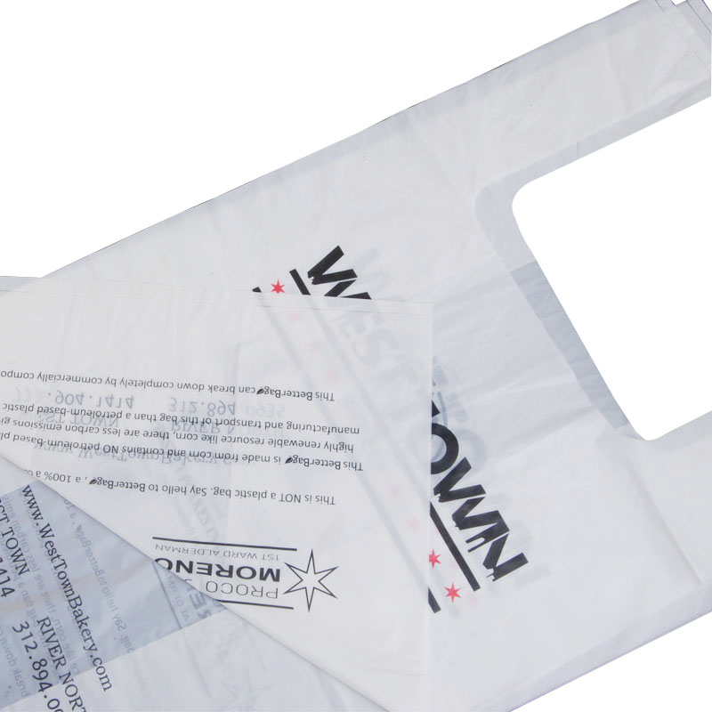 Custom printed logo eco friendly shoppers organic 100% biodegradable plastic shopping bag