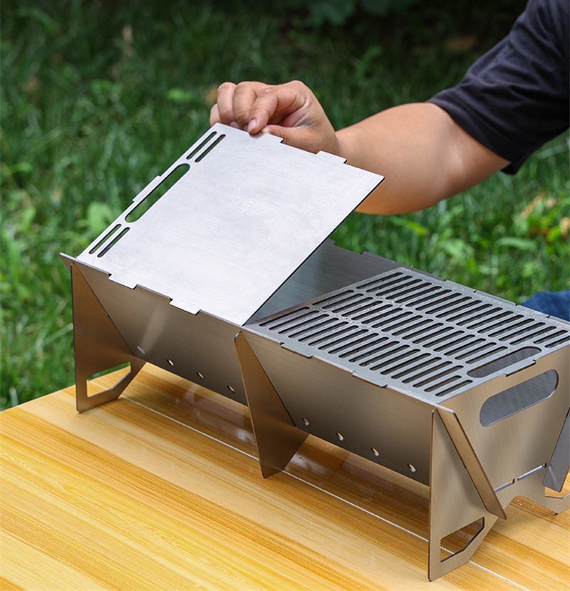 Stainless Steel Non-Stick Coating Portable Camping BBQ Grill