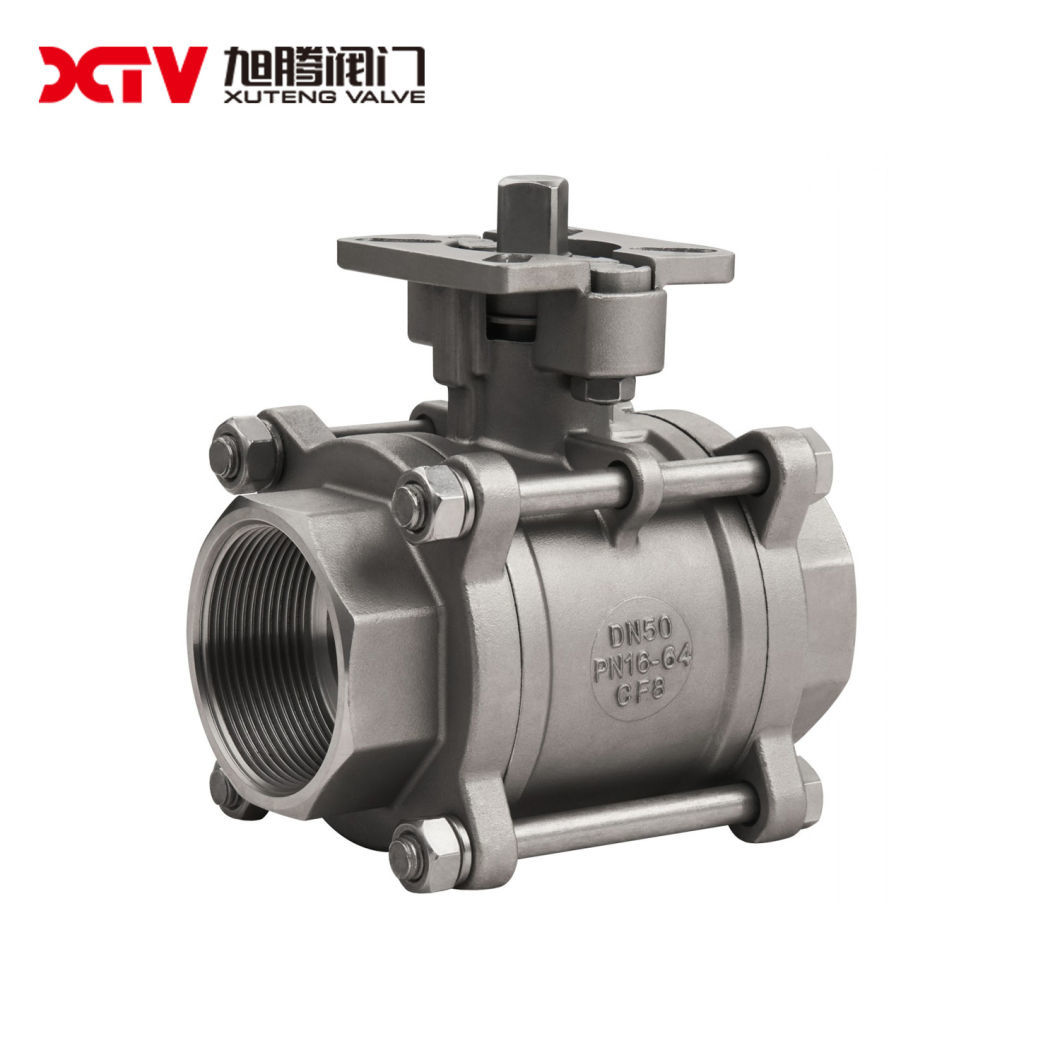 Xtv 1/2 Inch Double Acting Pneumatic Actuator 3PC Stainless Steel Thread Ball Valve