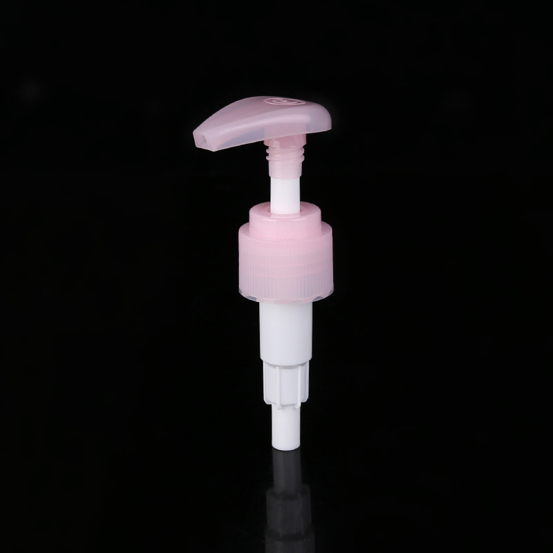 24/410 Ribbed Lotion Pump for Liquid Dispenser in Pink Color