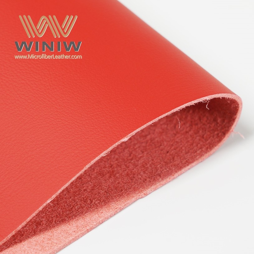 Red Microfiber PU Faux Leather For Car Interior 