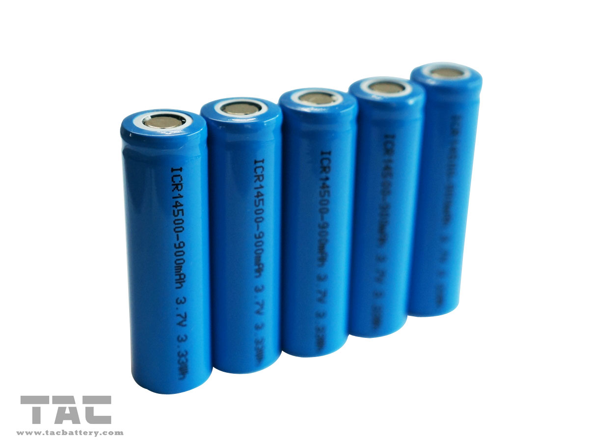 High Capacity Rechargeable 3.7V 14500 / AA Lithium Ion Cylindrical Battery