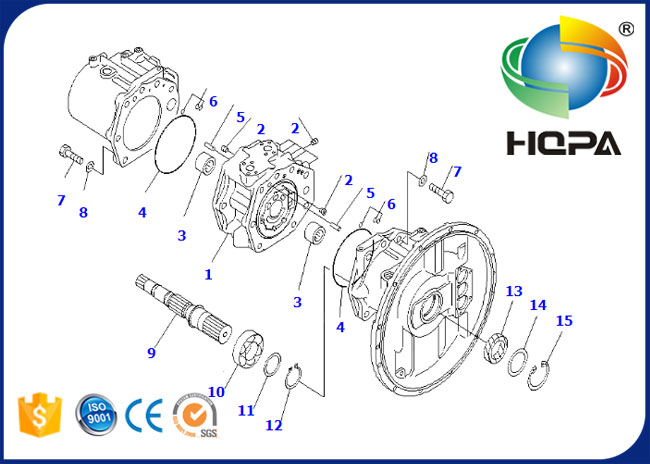 708-2H-00191KT 708-2H-00191 Hydraulic Main Pump Seal Kit for Komatsu PC450-6