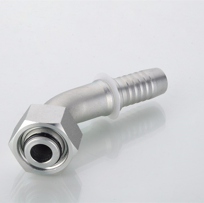 Reusable Stainless Steel Hydraulic Elbow Pipe Hose Fittings Metric for Crimping Pressing 20441