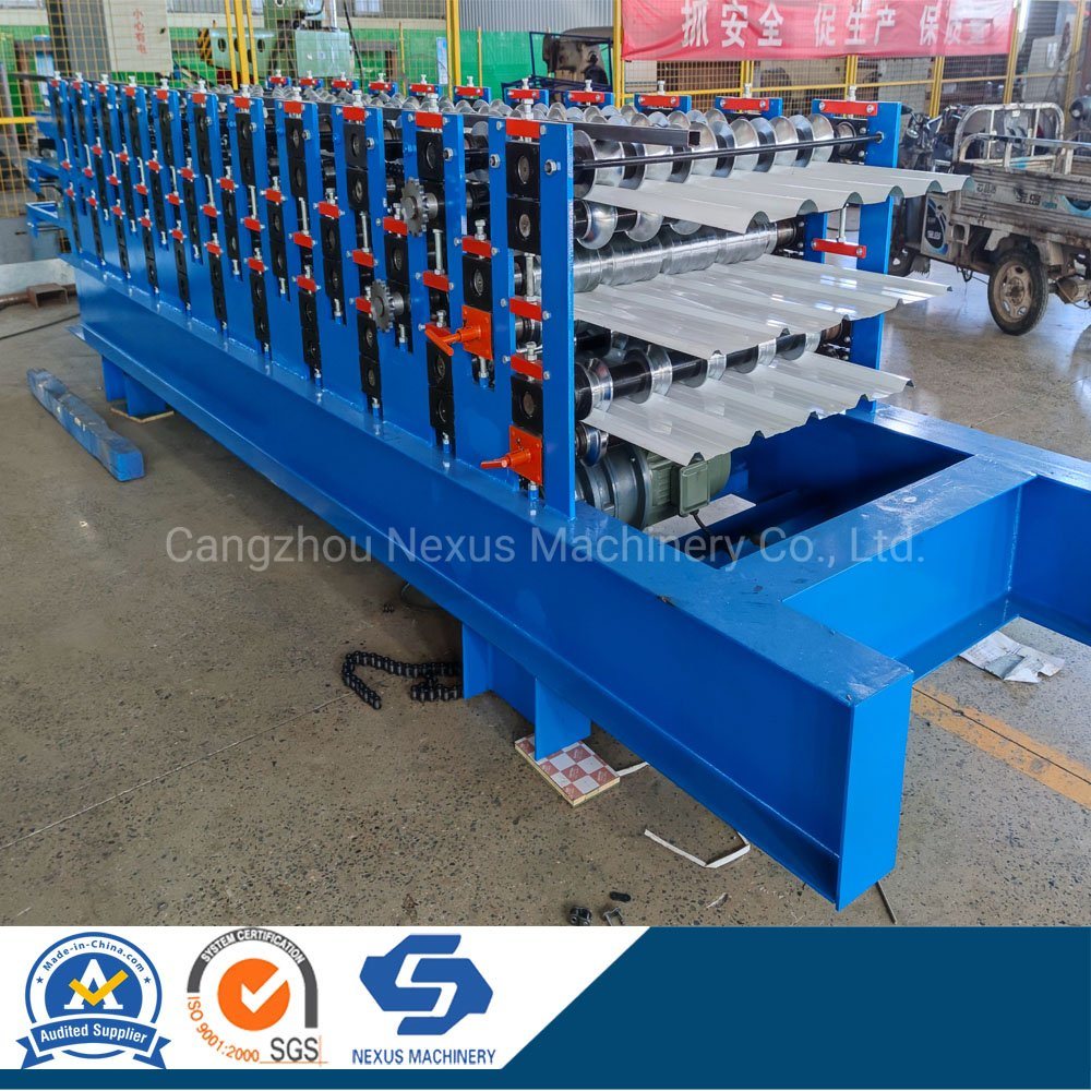 Three Layer Roof Tile Sheet Roll Forming Machine Triple Deck Roofing Tiles Making Machinery