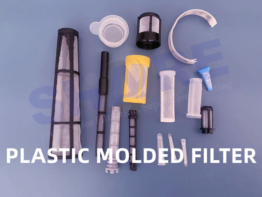 Mesh insert injection moulded filter