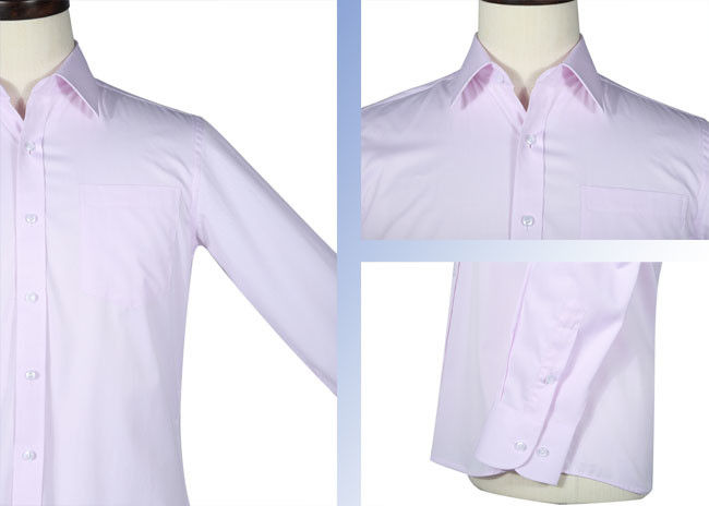 Custom Notch Lapel Office Wear Uniform Office Staff Men'S Pink Shirt