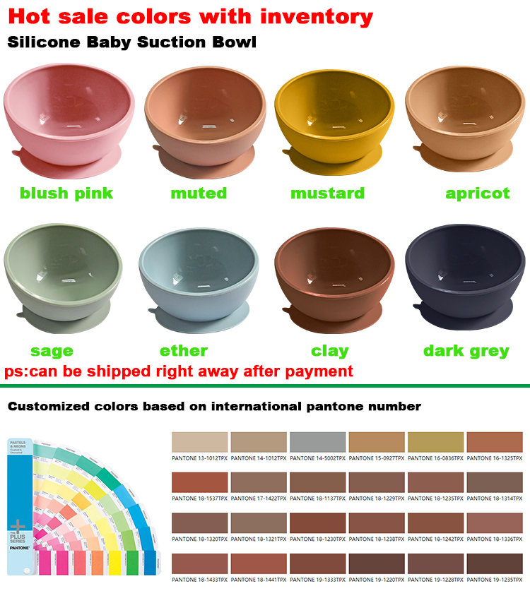 Update New Design BPA Free Non-Spill Baby Feeding silicon suction bowl for toddlers