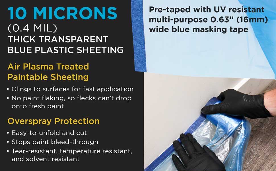 10 Microns Thick Transparent Blue Plastic Sheeting