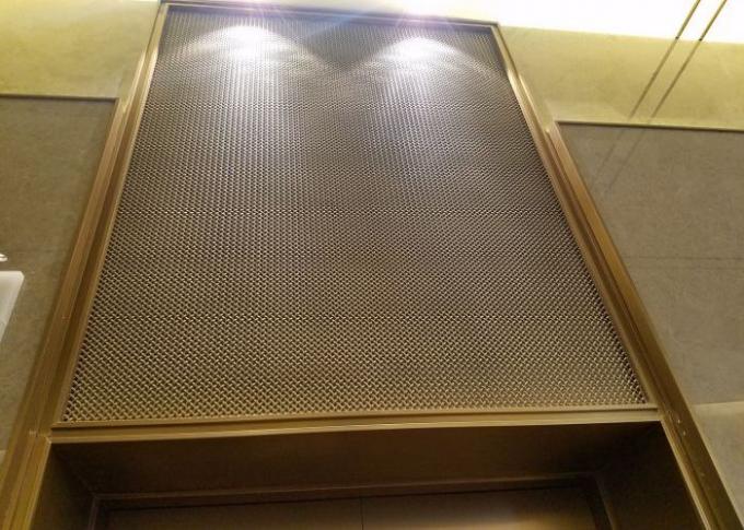 Golden Ss 304 Ornamental Wire Mesh For Elevators Hall Lobby 0
