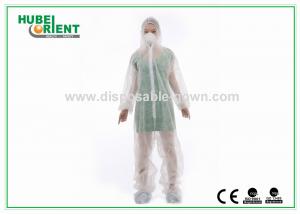 China Acid Resistant White Disposable Coveralls Work Protective Clothing With Hood For Prevent Pollution on sale 