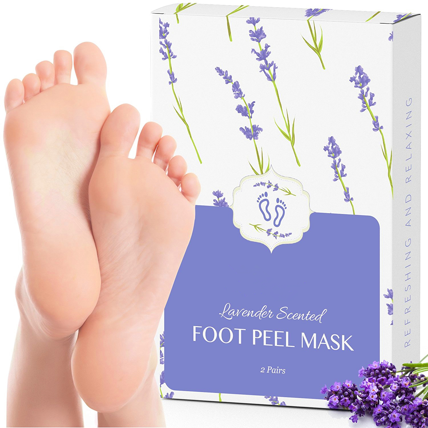 Private Label Nature Korea Lavender Exfoliating Peeling Foot Mask