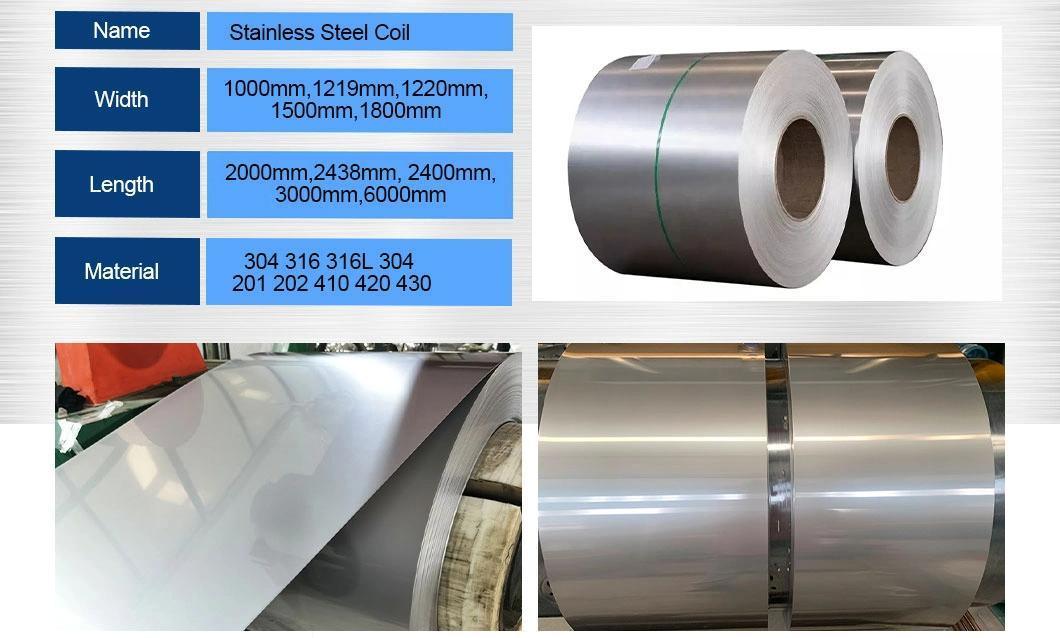 2.5mm 1.0mm 1.2mm Ss 201 Stainless Steel Coil 304 304L 202 430 316 316L Cold Rolled Stainless Steel Coil