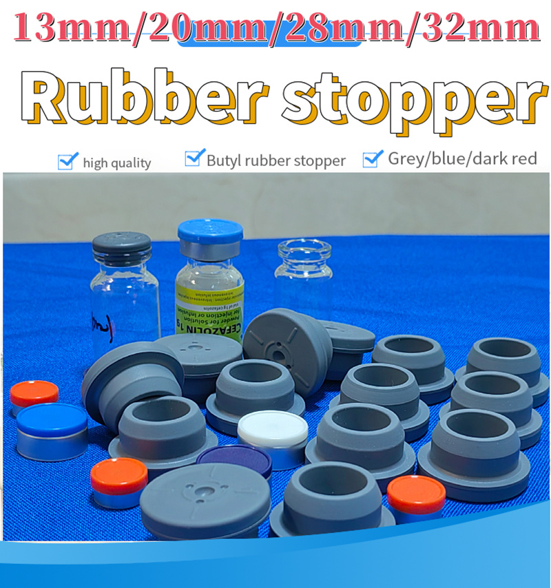 13mm 20mm 28mm 32mm Grey Silicon Medical Glass Injectable Vial Closures Butyl Rubber Stopper