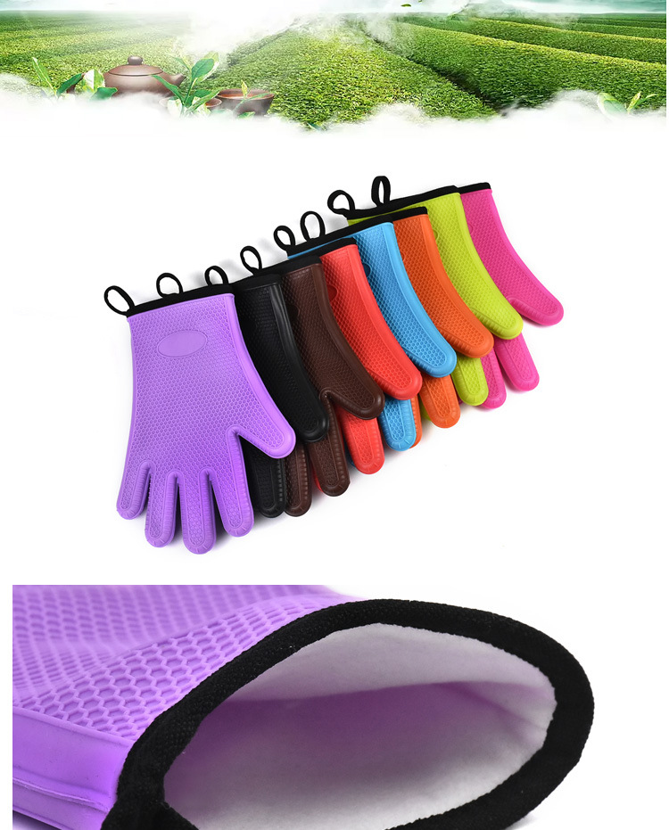 non-stick silicone material bbq grill wholesale christmas oven mitt