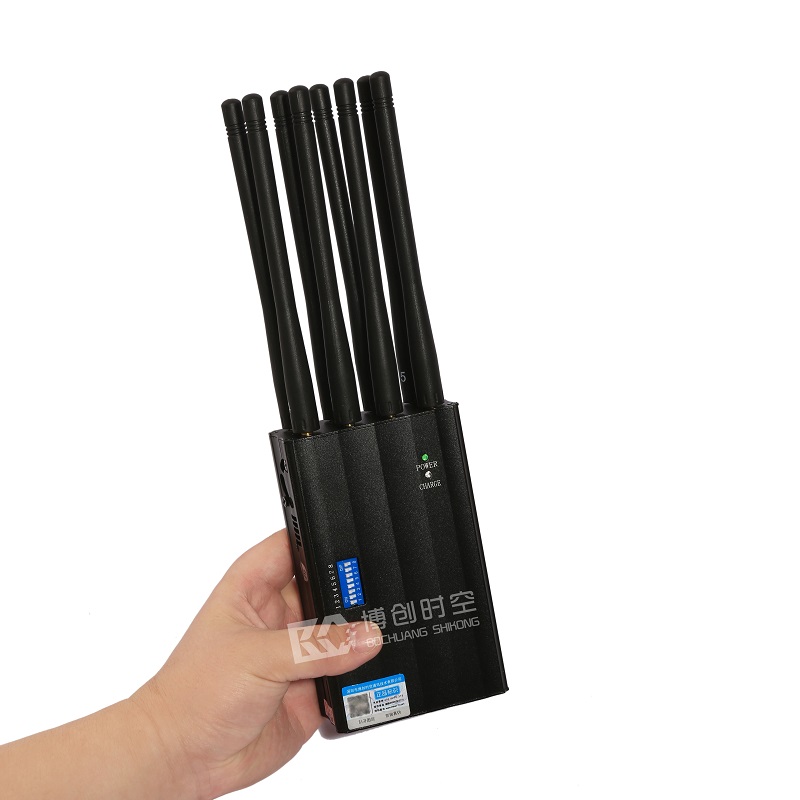 8 frequency band handheld mobile phone signal masker GSM DCS 3G 4G mobile phone jammer WiFi Lojack GPS jammer