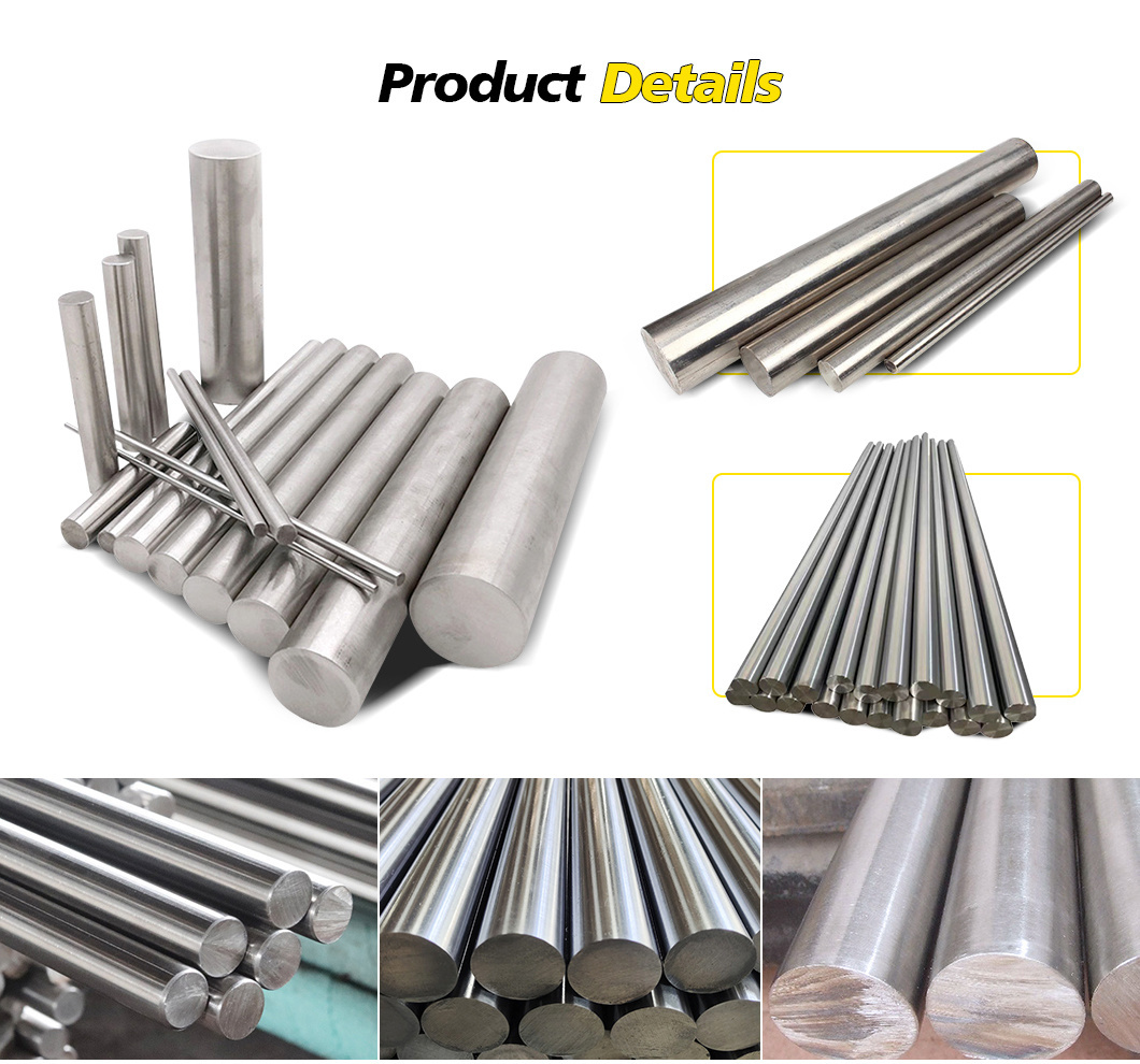 Round Square Hexagonal Angle Flat Channel 304 316 316 321 410 420 Steel Rod Bar Bright Black Stainless AISI ASTM JIS 304 316 316L Stainless Steel Round Rod Bar