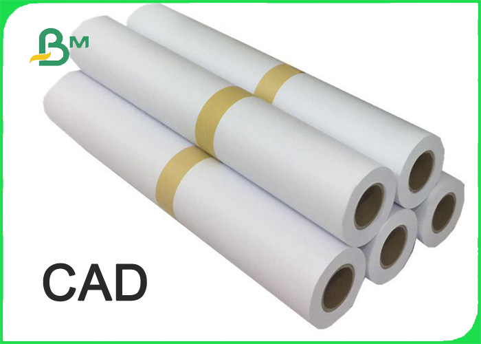 CAD White Bond Paper 80g Engineering Drawing Paper Roll Size 610mm 914mm