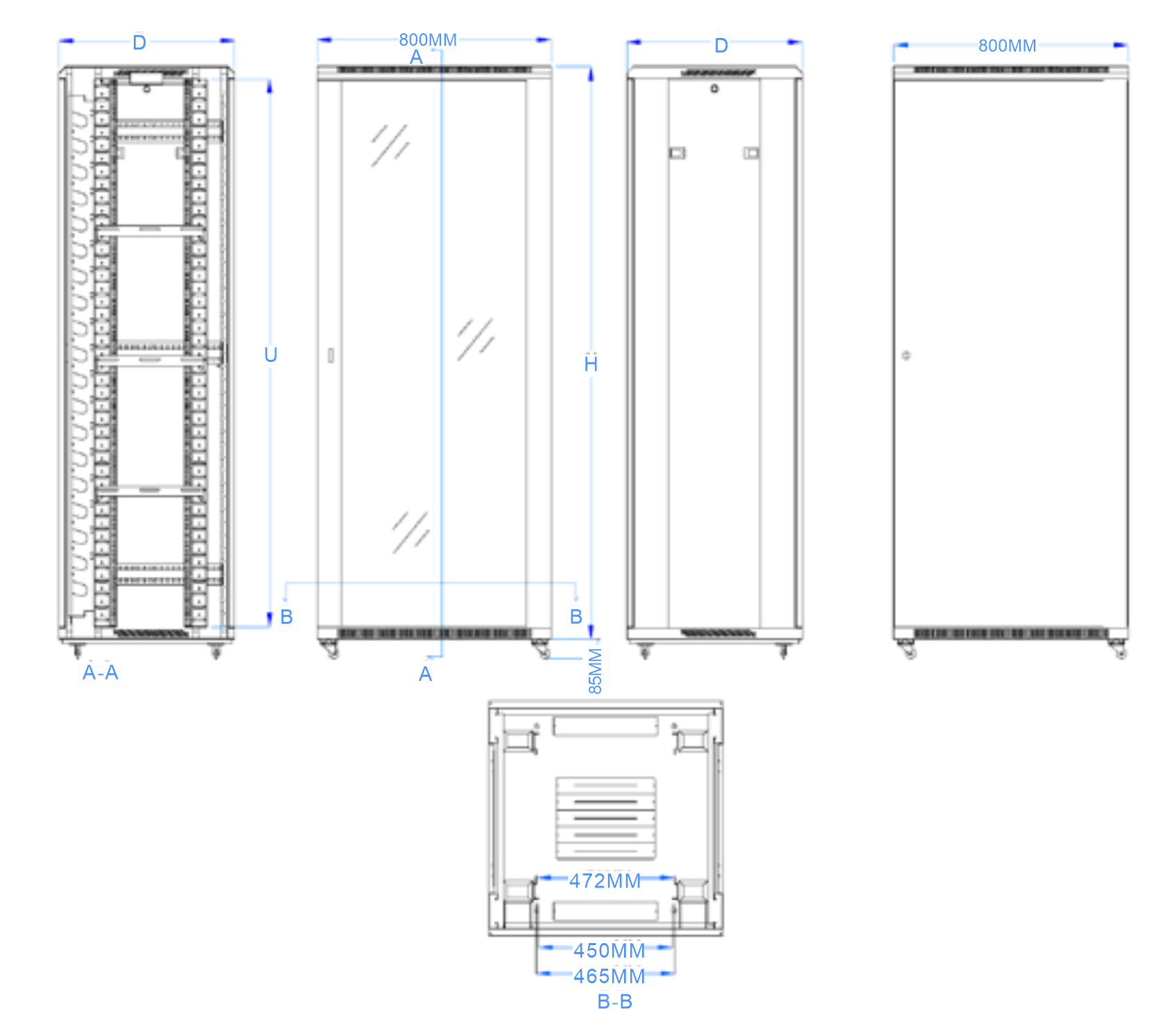 IDC07 server cabinet size