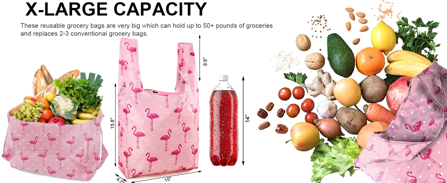 Reusable Grocery Shopping Bags Groceries Totes