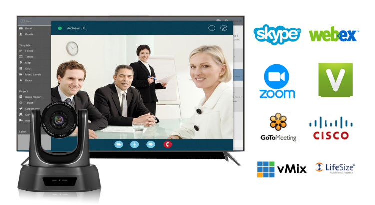 Tongveo Auto Focus 3X Zoom PTZ Video Conference Camera USB Output+Speakerphone Group