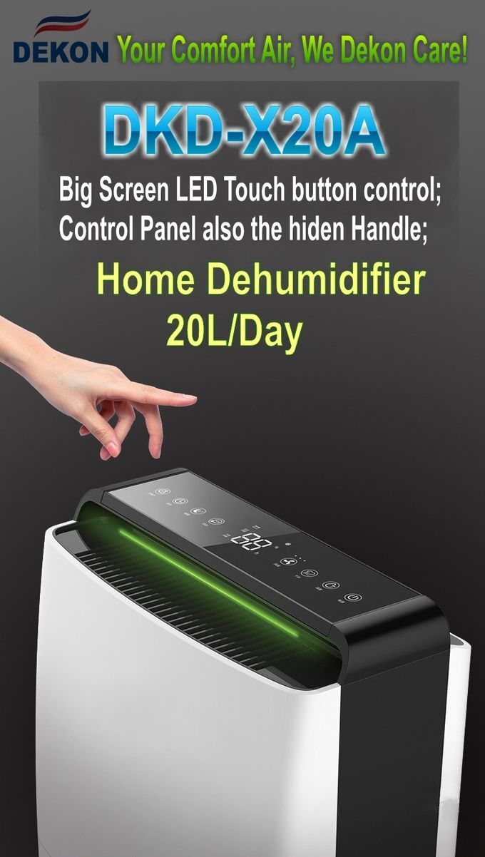DKD-X20A 20L/Day Portable air dehumidifier and purifier with Anion generator touch control with 3.8L water tank