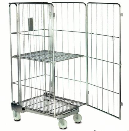 Trundle Design Roll Container Cage For Hospital / Supermarket