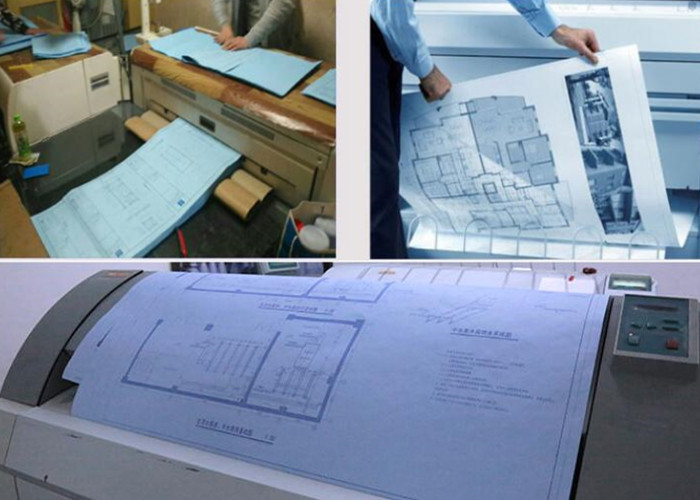 80GSM A0 A1 20LB Blue Printing Plotter Paper For Architecture Drawing