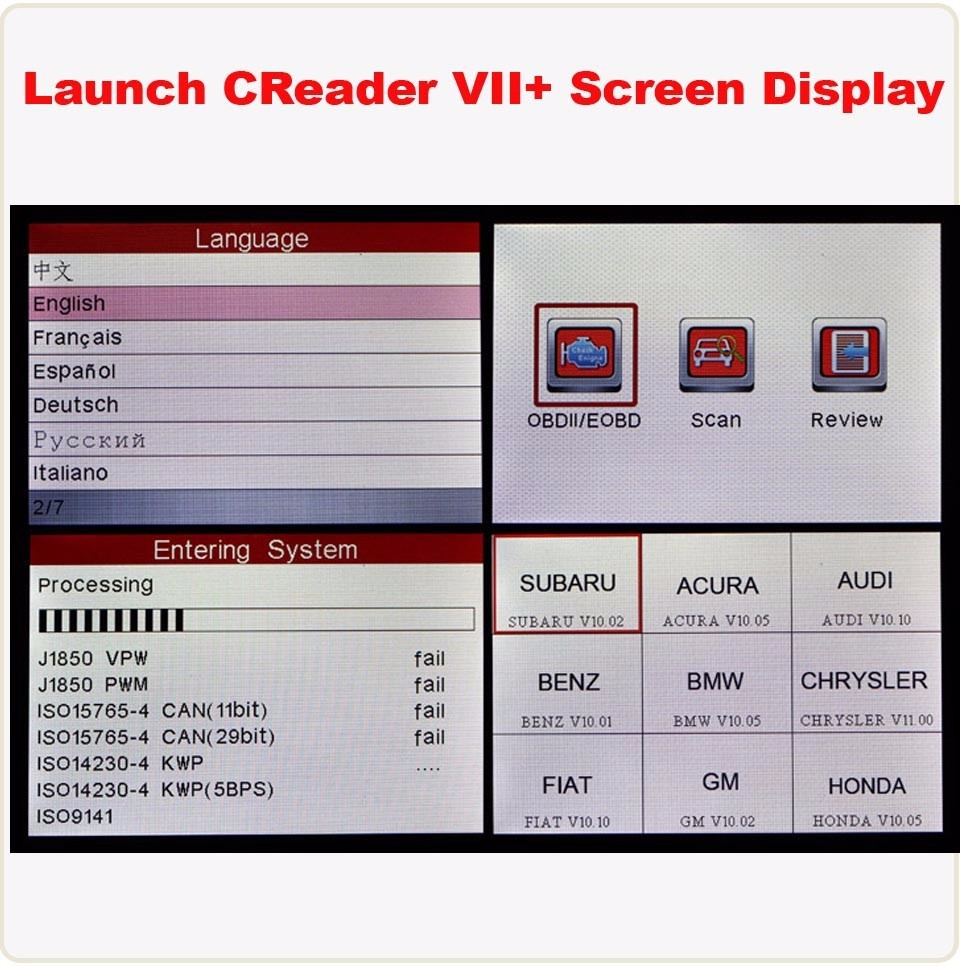 2016 New Launch X431 CReader VII+ Auto Code Reader Launch CReader VII Plus Update Online