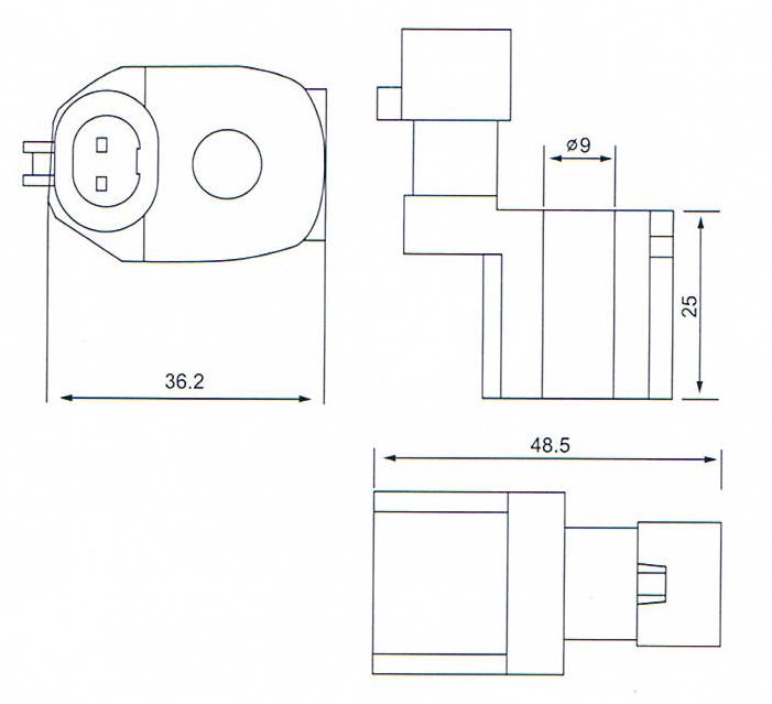 Dimension of Injector Rail Repair Kit Solenoid Coil :