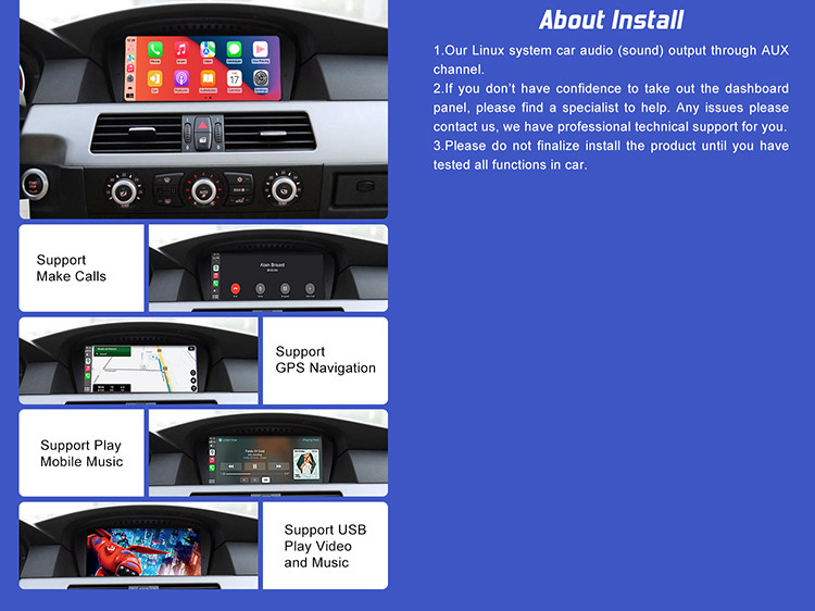Linux Car radio For BMW E60 E90 support dual system and original joystick