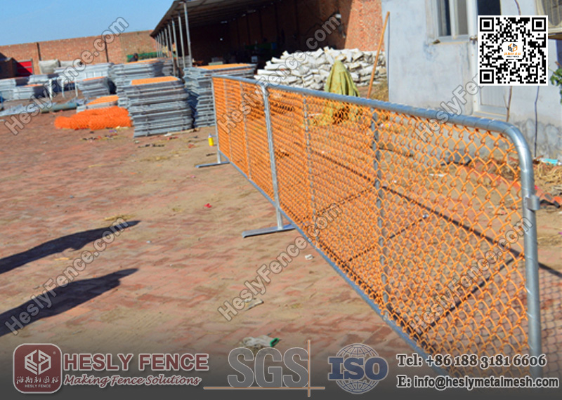 Orange Color PVC coated Chain Link Temporary Fence China Supplier