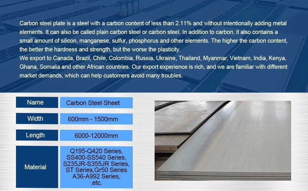 Q195 Q235B Q345b Q235 Q355 10mm Thickness Carbon Steel Plate for Building Materials