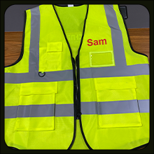 Hi Vis Safety Vest Custom Logo, Class 2 Reflective Safety Vest Zipper Front, Meets ANSI/ISEA