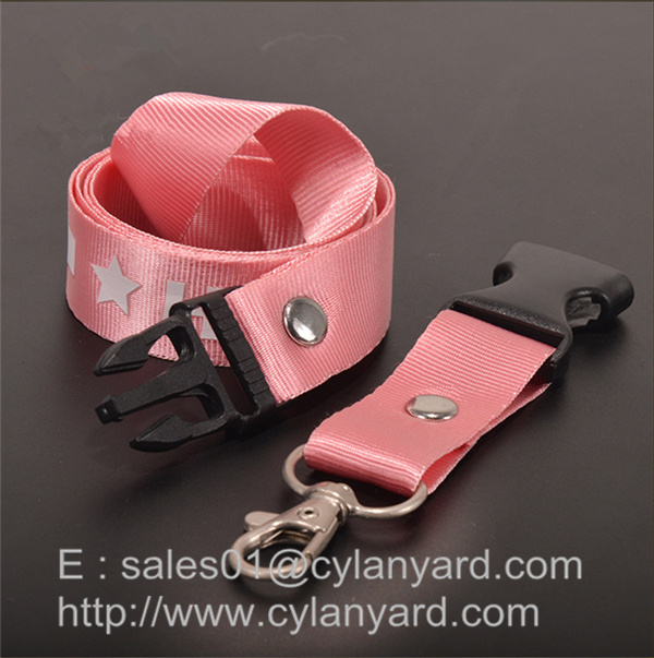 Pink Nylon lanyard for ID badge holder