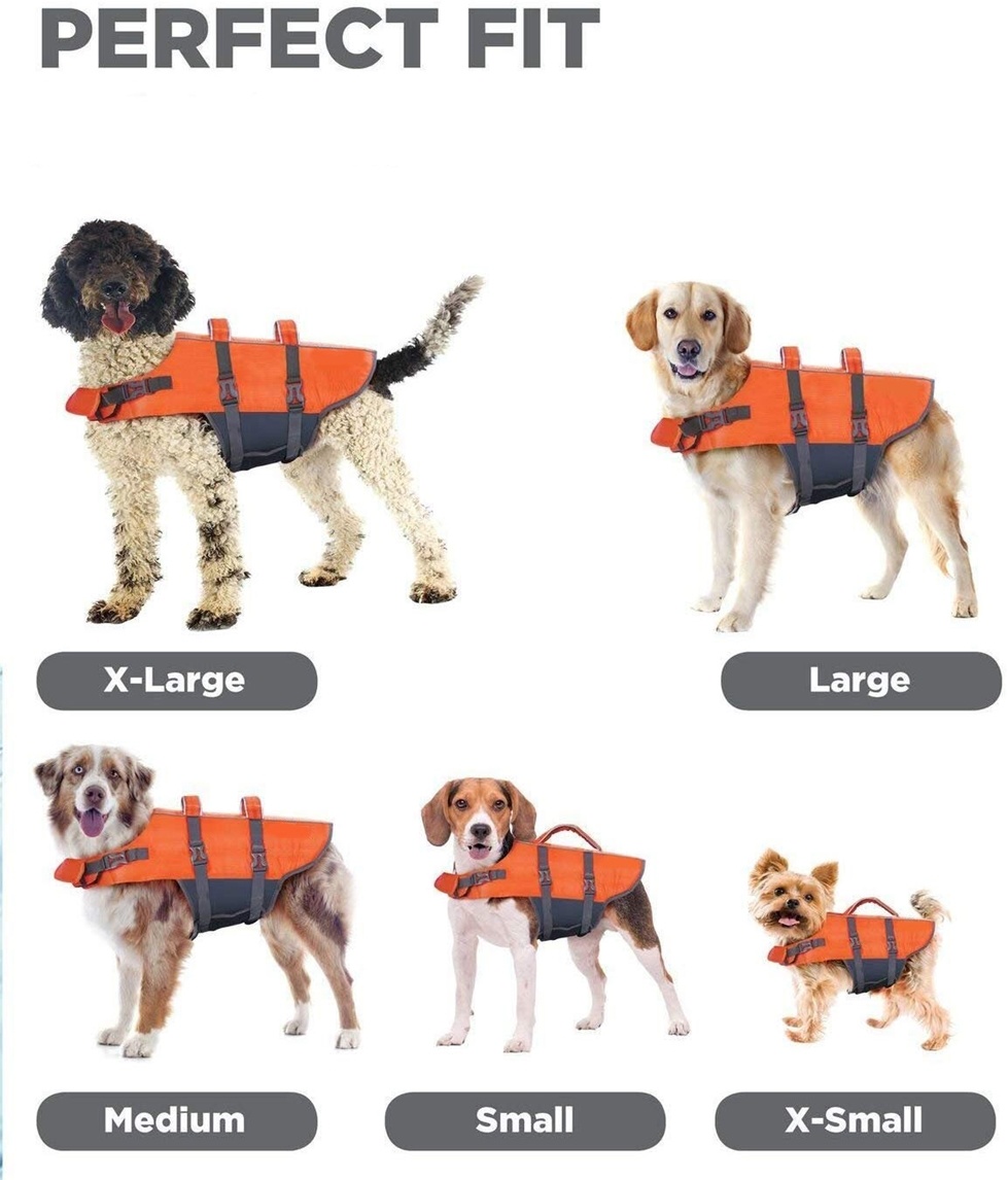 High Visible Bright Color Foam Panels & Neck Float Swimming Life Jacket, Best Dog Supply