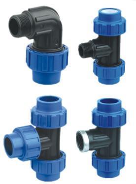 Wholesale PP Compression Pipe Fitting Plastic Irrigation Tee with Black Color