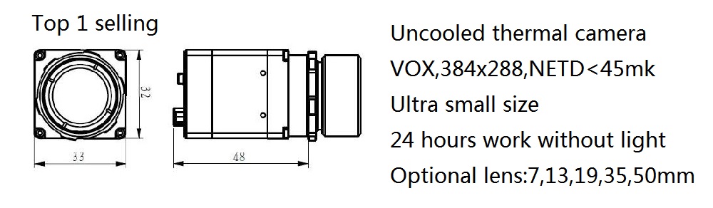 A3817S3-1 Compact LWIR Thermal Camera Core Vox 8-14um vanadium oxide (VOx) uncooled thermal sensor