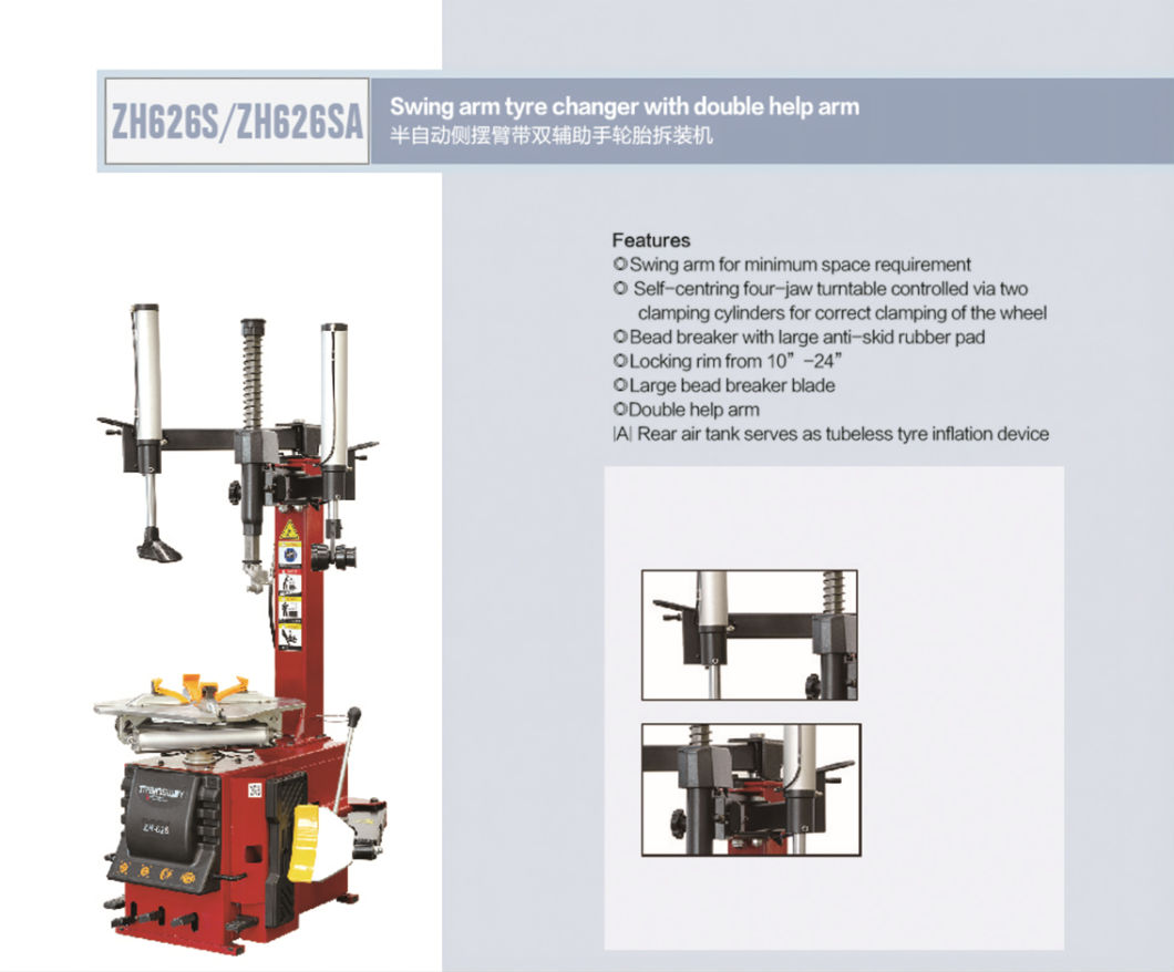 Swing Arm Tyre Changer with Double Assist Arm Zh626s