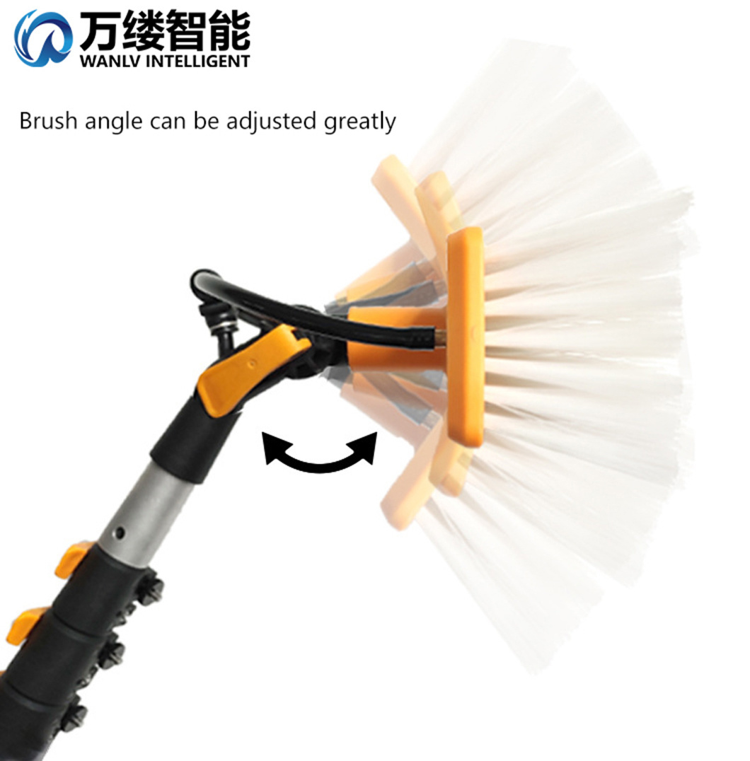 High Standard Portable Outdoor Manual Water Spray Brush Solar Panel Cleaning Brush for Washing Photovoltaic Farms Windows Glass Wall Handle Adjustment