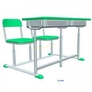 Fixed Dual Double Seat School Student Study Desk With Chairs For