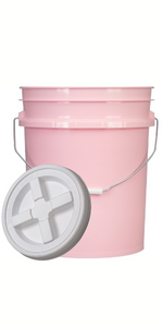 5 Gallon Pink Food Grade Bucket Pail with Gamma Screw on Lid