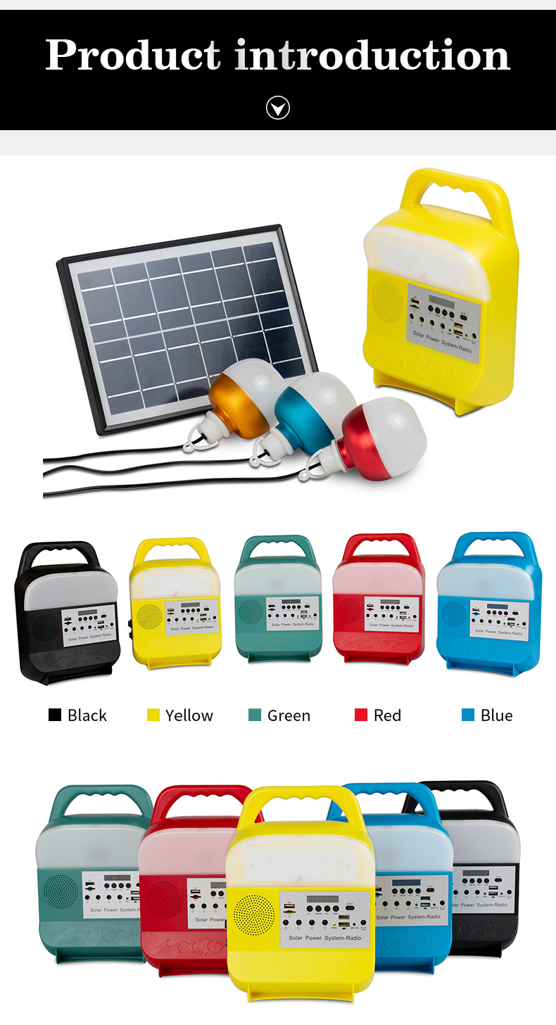 Portable Solar Small System Can Be Rechargeable LED Bulb Outdoor Emergency Backup Power Supply