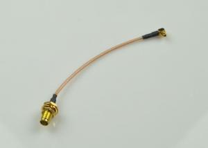 China SMA Female To MMCX  Male Right Angle RF Cable Assembly RG 178 Cable on sale 