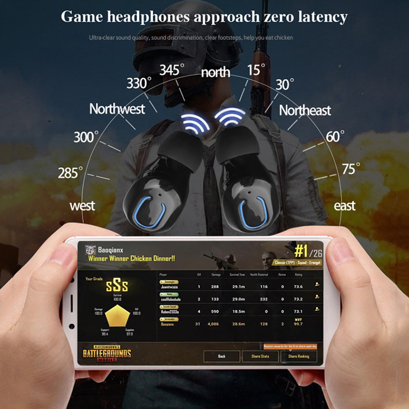 Bluetooth 5.0 Earphones Tws Wireless Headphones Bluetooth Earphone Handsfree Headphone Sports Earbuds Gaming Headset Phone